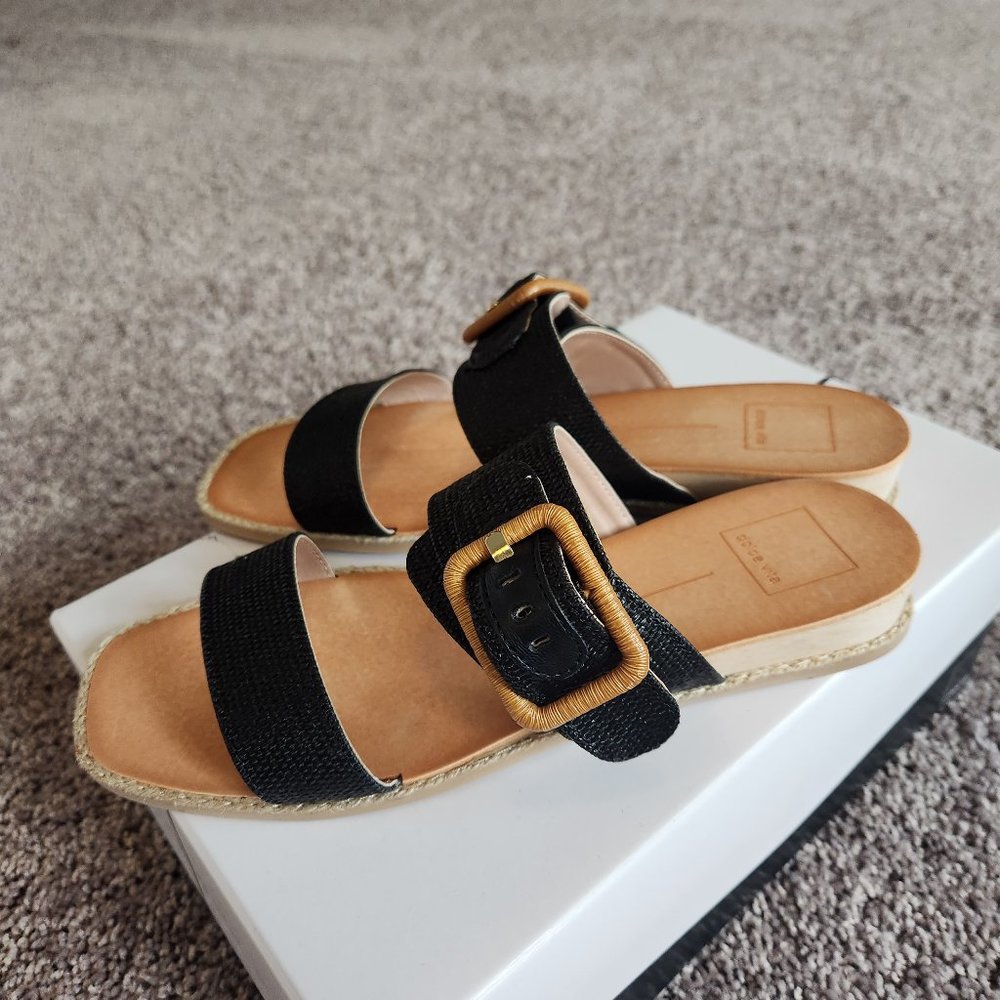 New Dolce Vita Peio Buckle Sandal, Black, Size 8M